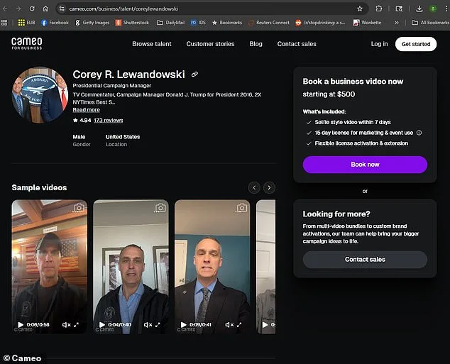 Corey Lewandowski Sells Cameo Videos for $500: Halloween Message with Presidential Logo Sparks Debate